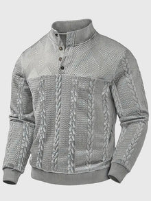 Dawson - Svetr s dlouhým rukávem Henley s pruhy