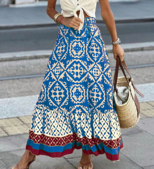 Bali Boho dámská sukně, barva modrá
