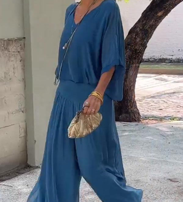 Clara Elegantní kalhoty, barva modrá