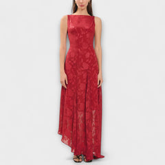 Opal - Elegantní maxi šaty bez Rukávů s Krajkovým Vzorem