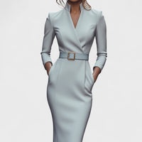 Lunori Mandarin Luxe Maxi šaty s páskem