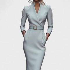 Lunori Mandarin Luxe Maxi šaty s páskem