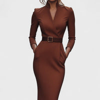 Lunori Mandarin Luxe Maxi šaty s páskem