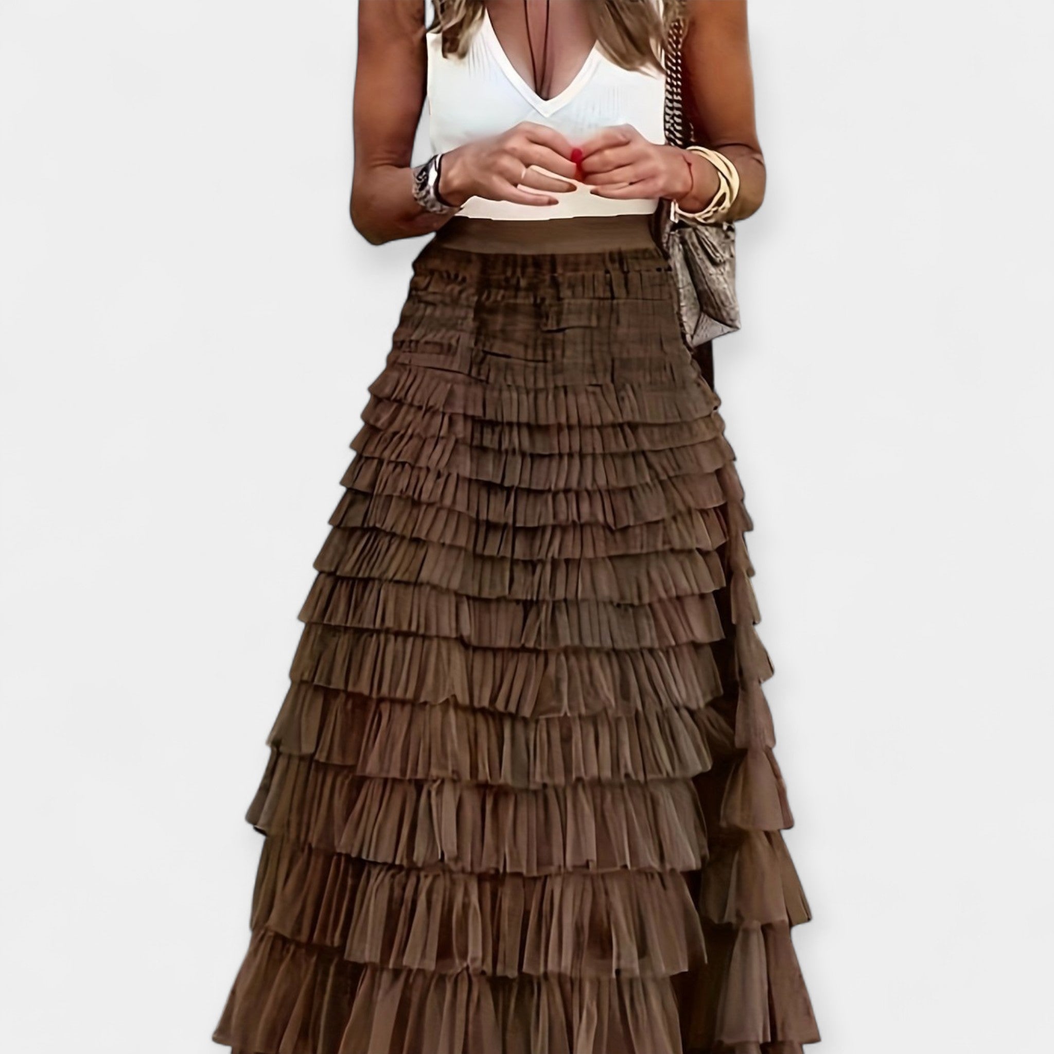 Siena Boho dámská sukně, barva hnědá