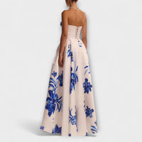 Rosalie - Elegantní s odhalenými rameny květinové maxi šaty