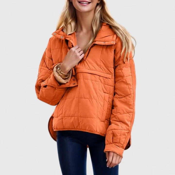 Aurora Lehká bunda oversized střihu, barva oranžová
