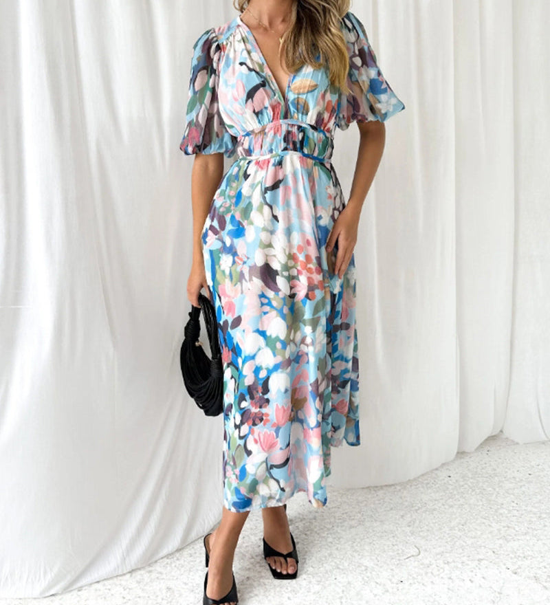 Capri Boho šaty, barva modrá