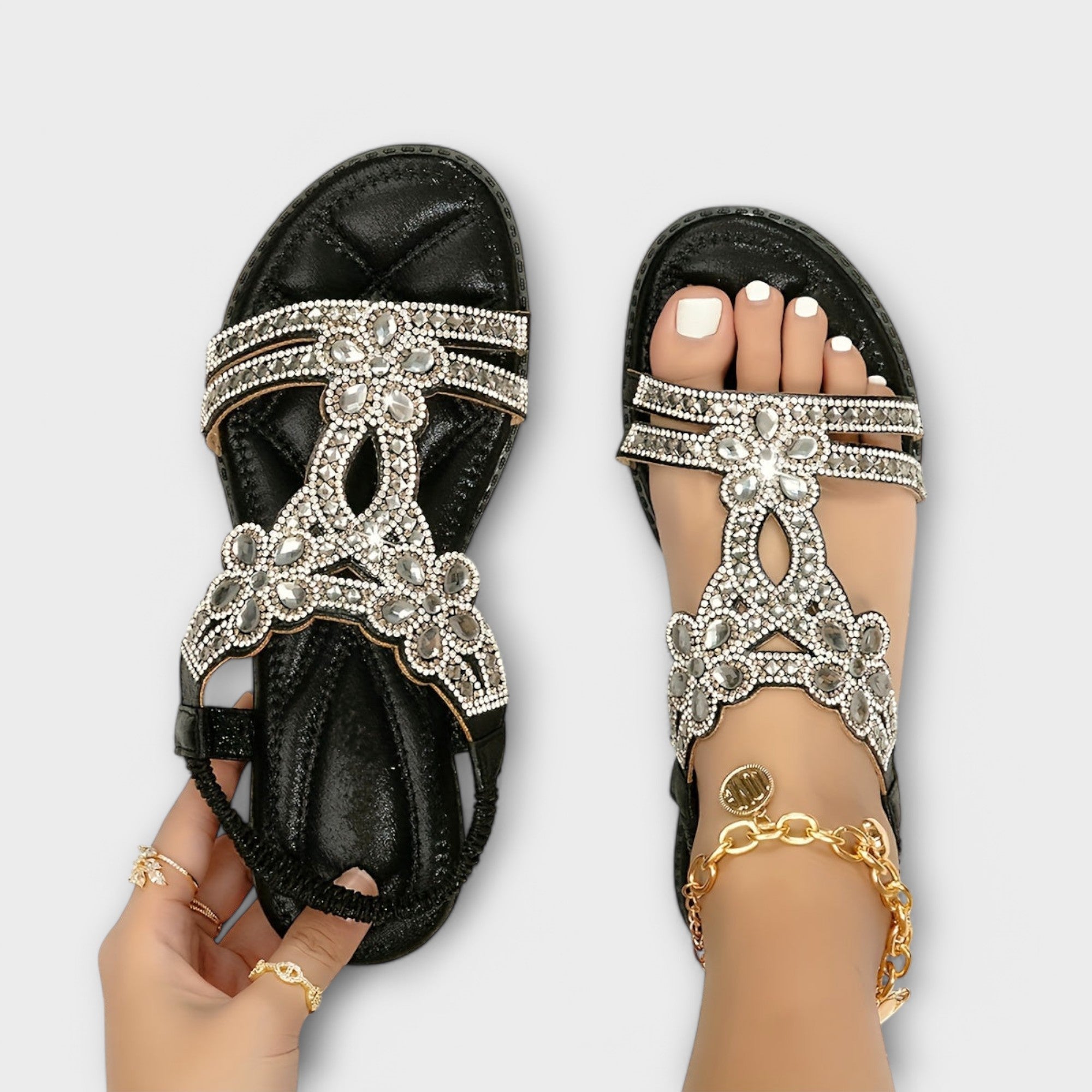 Clara Boho sandály, barva černá