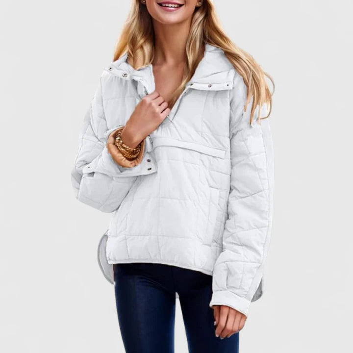 Aurora Lehká bunda oversized střihu, barva bílá