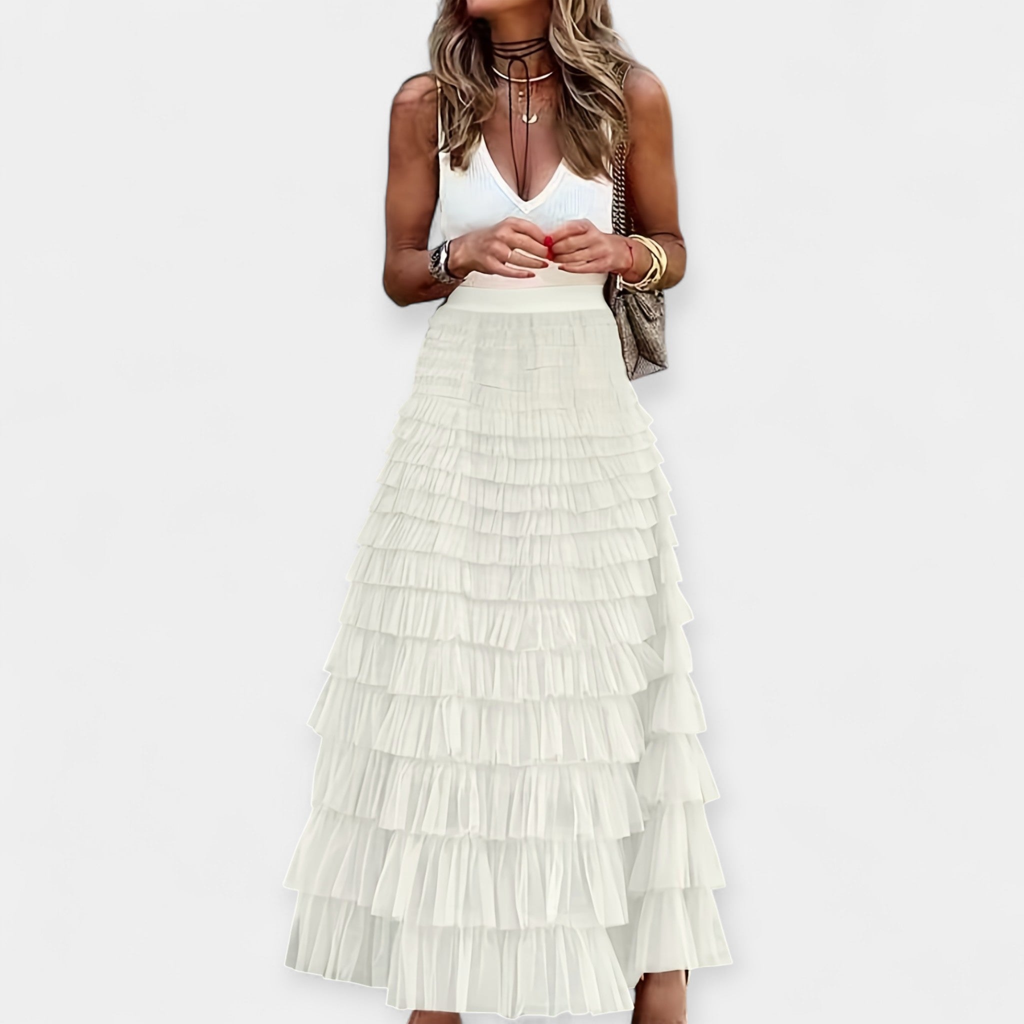 Siena Boho dámská sukně, barva bílá