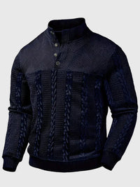 Dawson - Svetr s dlouhým rukávem Henley s pruhy