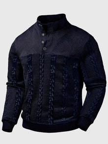 Dawson - Svetr s dlouhým rukávem Henley s pruhy