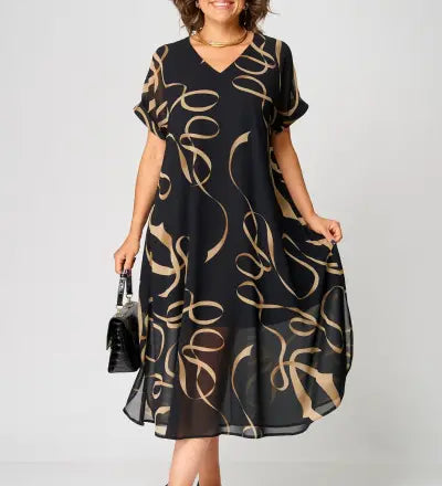 Verona Elegantní midi šaty, barva černá