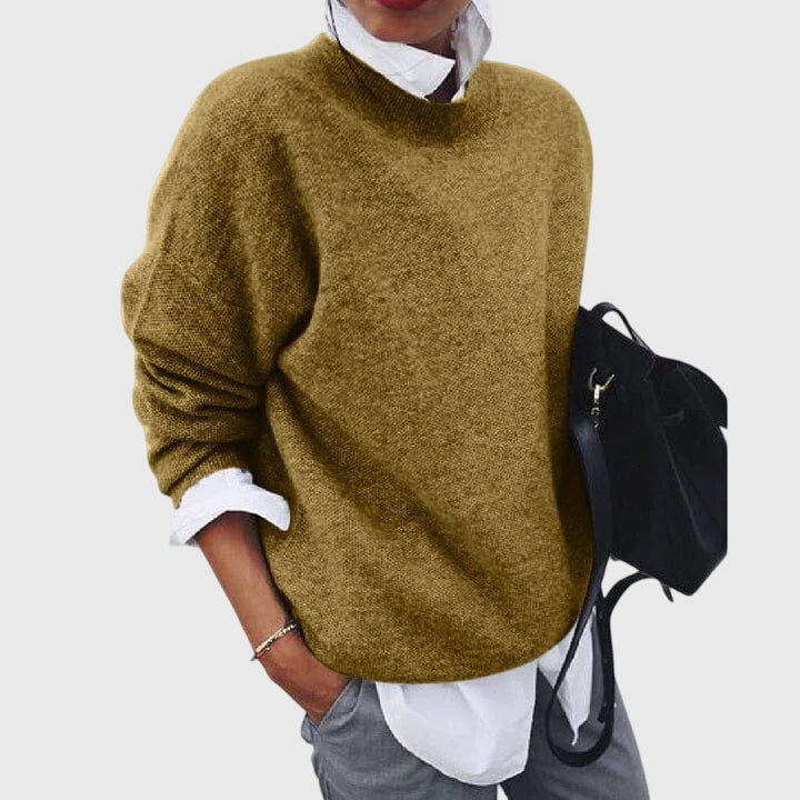 Siena Elegantní pletený svetr, barva olivová