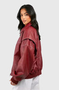 Sofia Kožená bunda oversized střihu