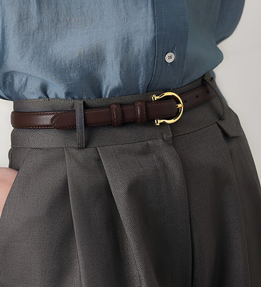 Lisboa Vintage elegantní pásek, barva hnědá