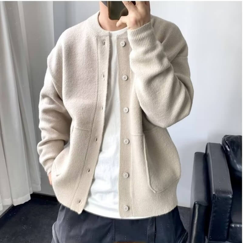 Tokyo Elegantní pletený kardigan, barva pudrová