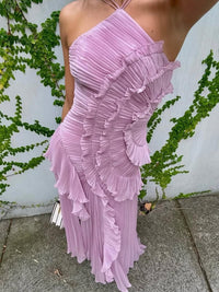 Tereza – Elegantní plisované šaty s asymetrickým střihem