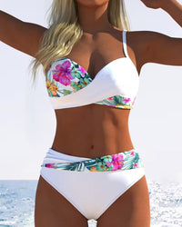 Bikini braletka styl tisk kontrast