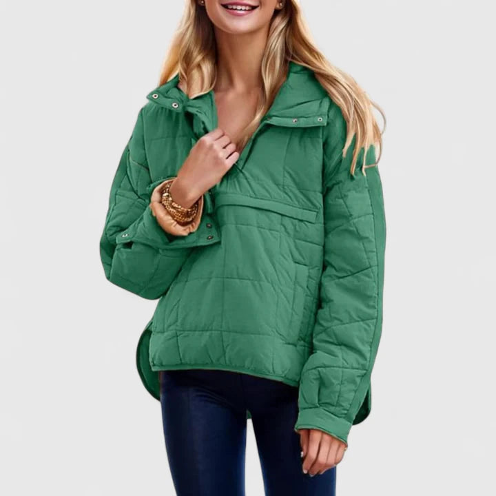 Aurora Lehká bunda oversized střihu, barva zelená