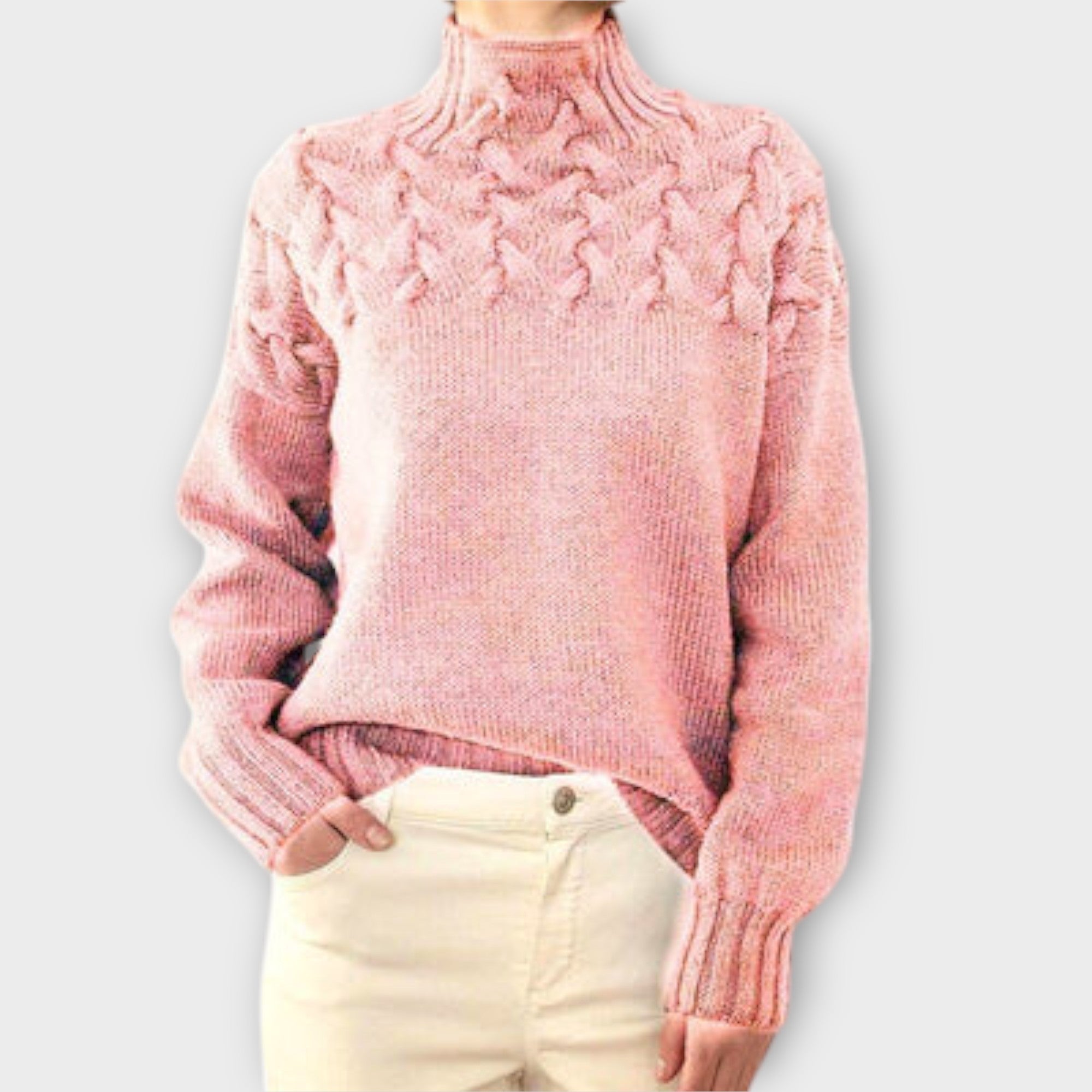 Valeria Pletený svetr, barva růžová