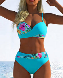 Bikini braletka styl tisk kontrast
