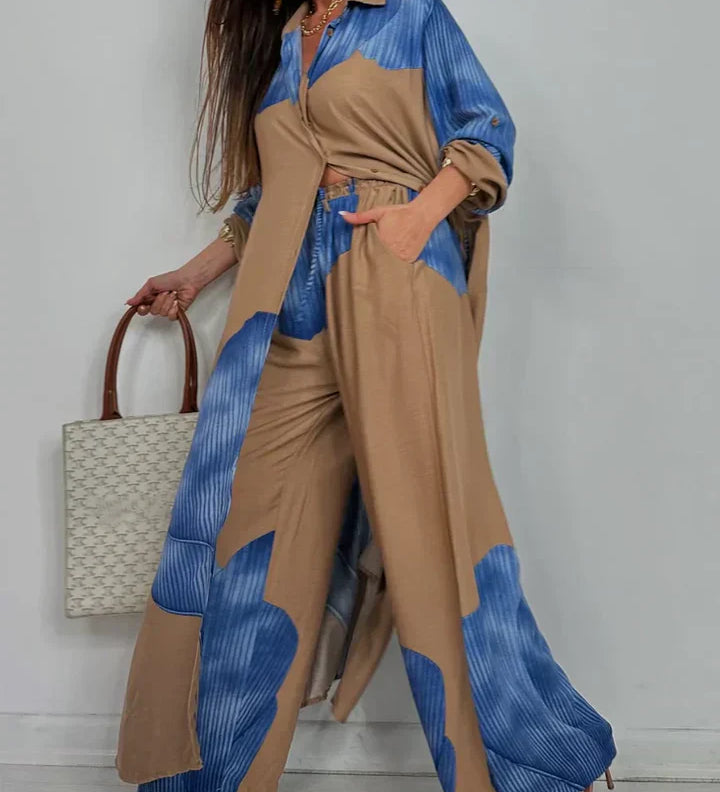 Bianca Vzorované lehký top, barva modrá