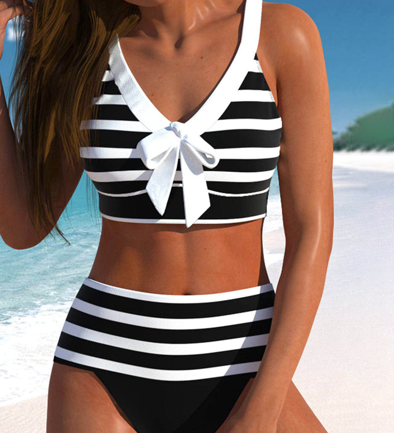 Amalfi Pruhované bikiny, barva černá