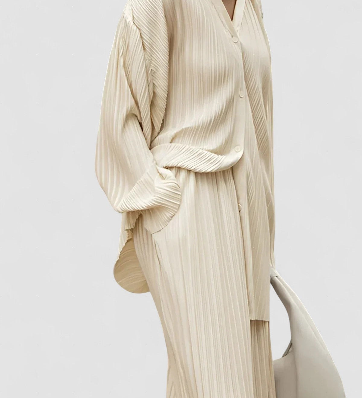 Valeria Dámské kalhoty oversized střihu, barva béžová