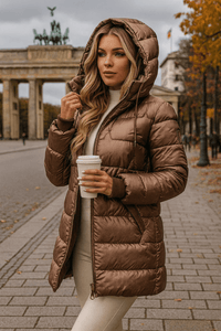 Anna – Dámská Zimní Prošívaná Bunda s Kapucí