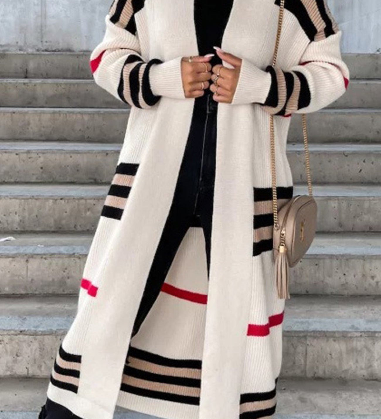 Lisboa Elegantní pletený kardigan, barva béžová