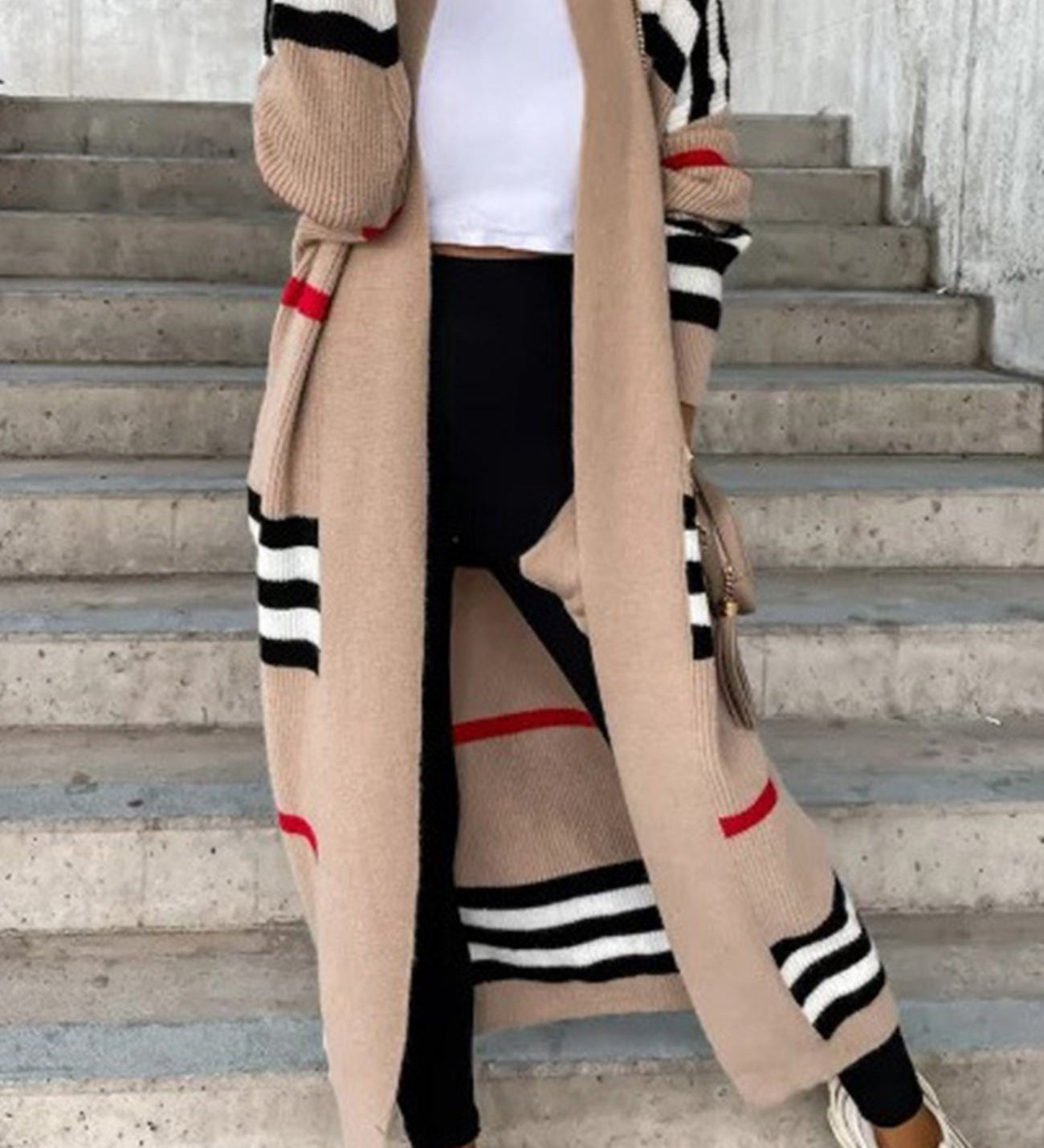 Lisboa Elegantní pletený kardigan, barva béžová