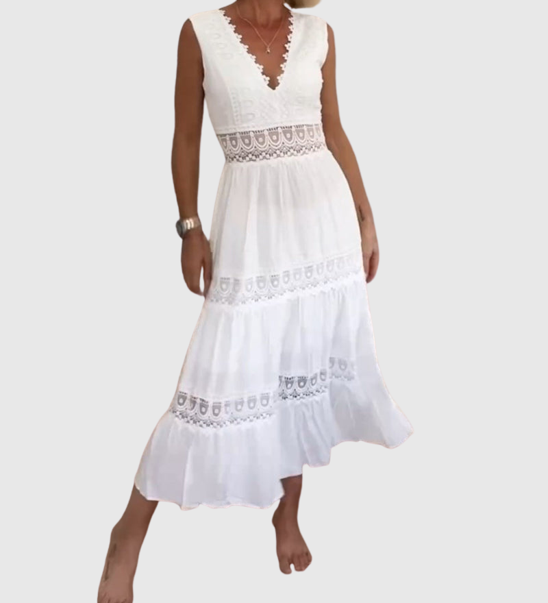 Elise Boho midi šaty, barva bílá