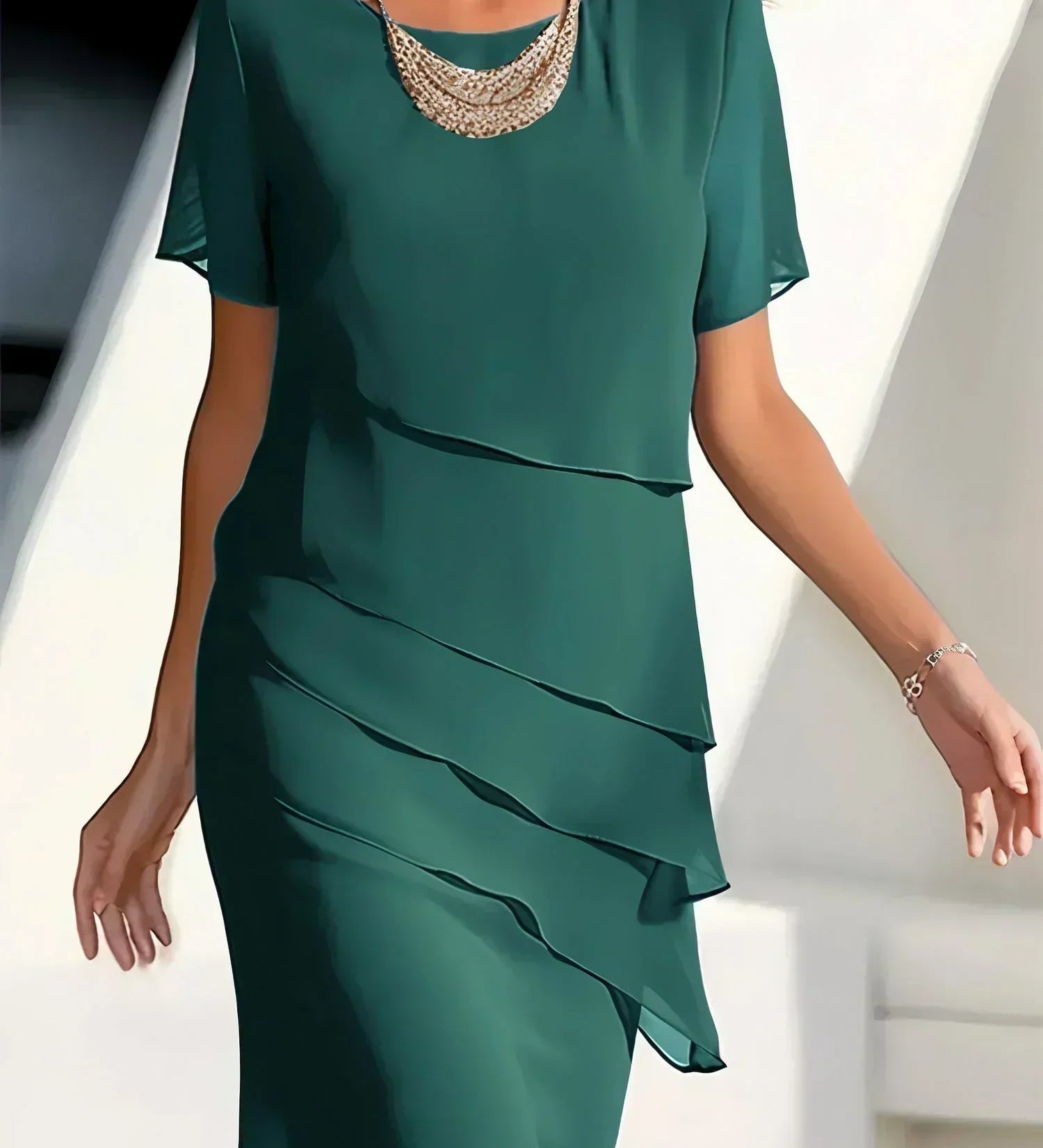 Valeria Elegantní šaty, barva zelená