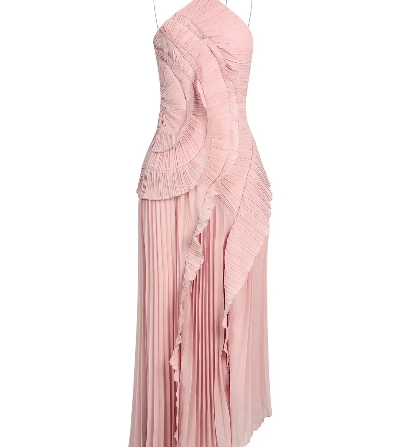 Valencia Plisované elegantní šaty, barva růžová