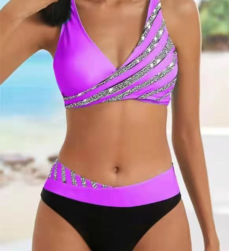 Luna Vzorované bikiny, barva fialová