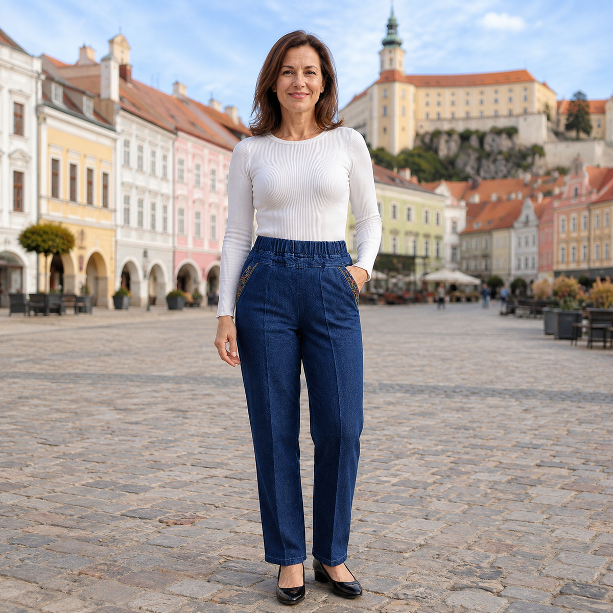 Dámské džíny s pružným pasem