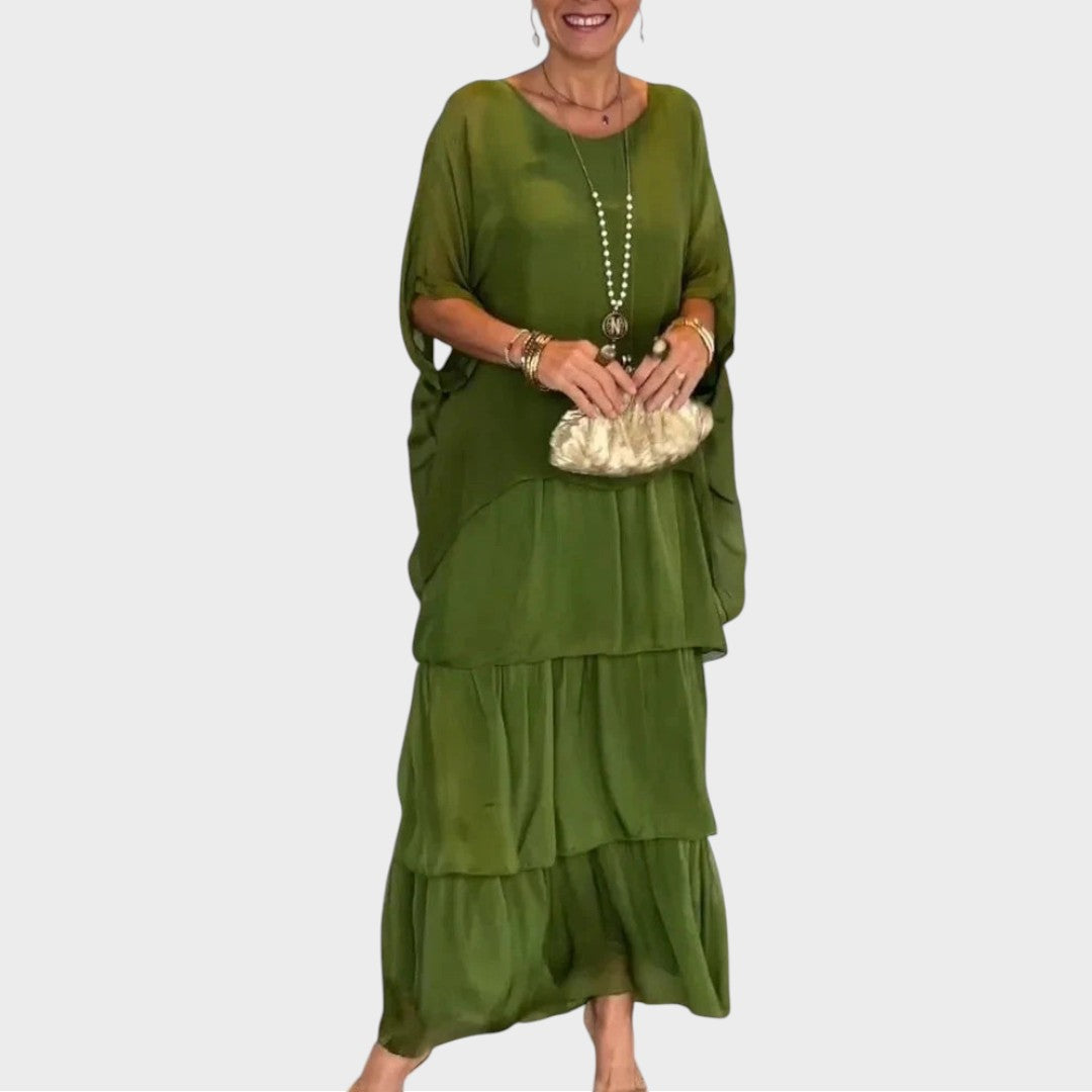 Elena Boho šaty, barva zelená