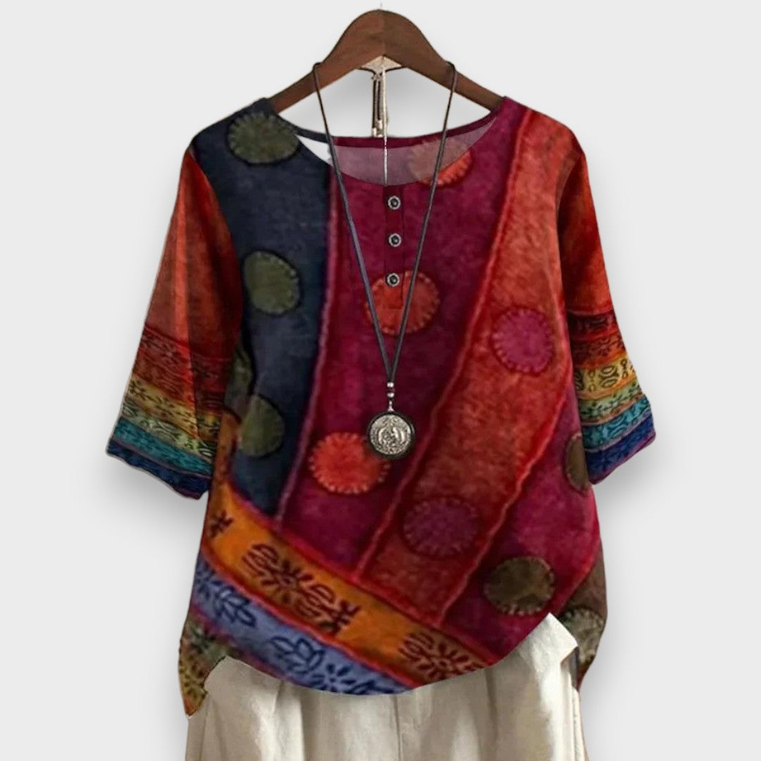 Verona Boho lehký top, barva červená