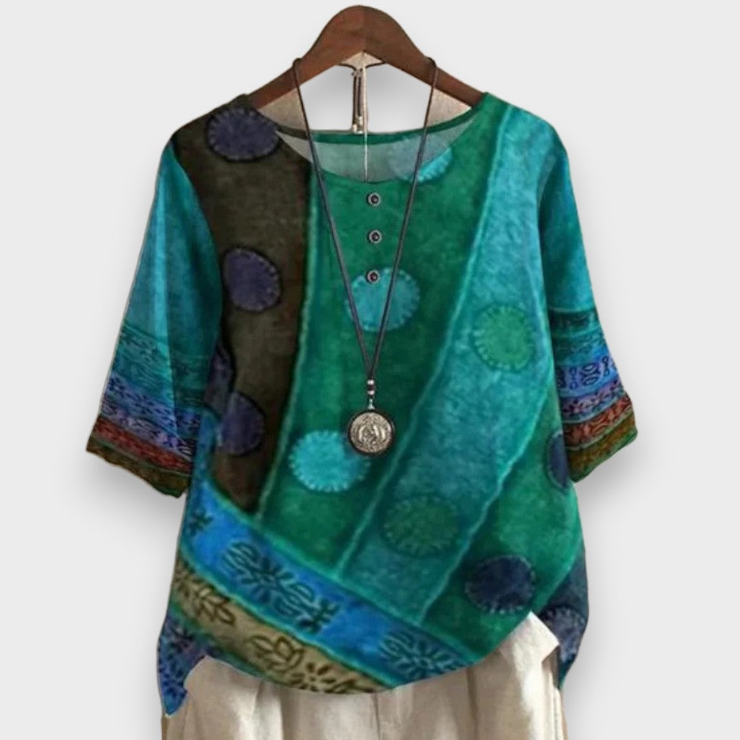 Verona Boho lehký top, barva zelená