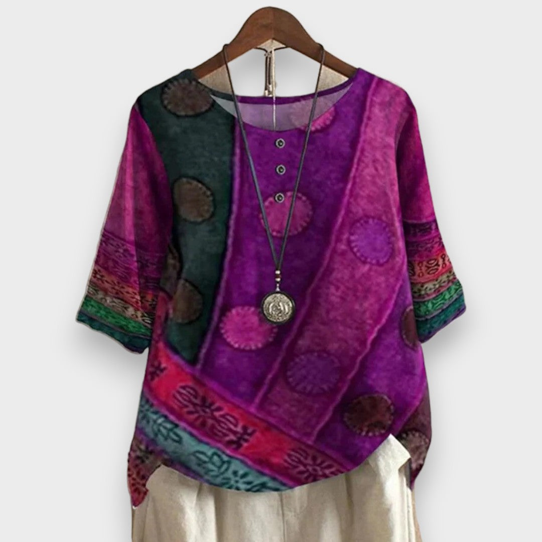Verona Boho lehký top, barva fialová
