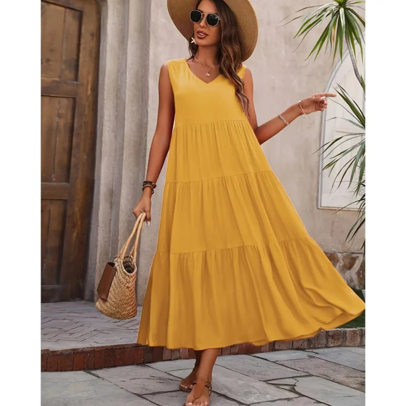 Amalfi Maxi šaty, barva žlutá