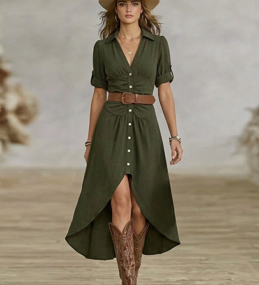 Bali Boho maxi šaty, barva zelená