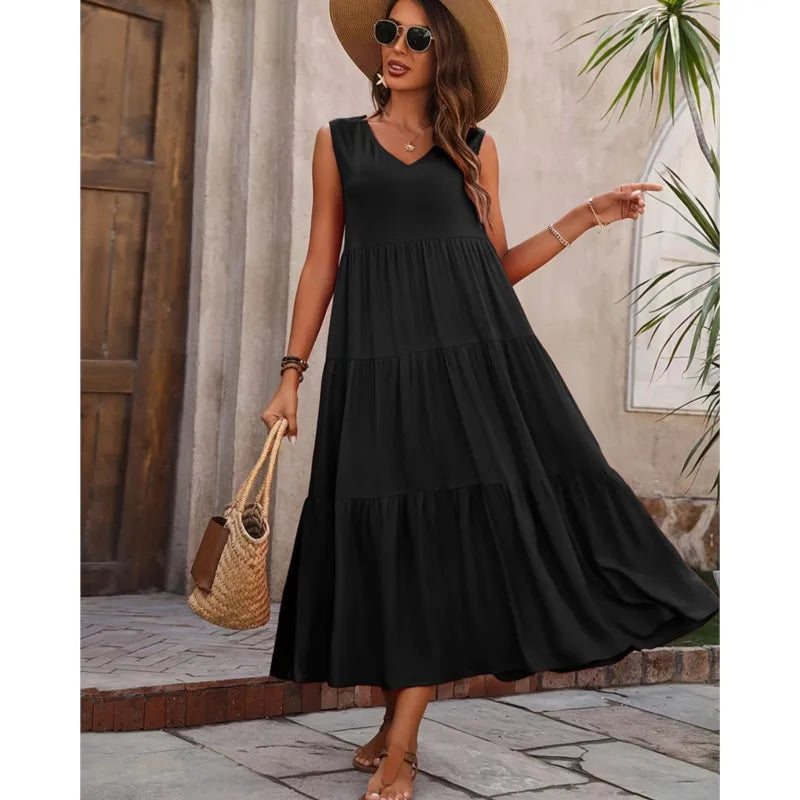 Amalfi Maxi šaty, barva černá