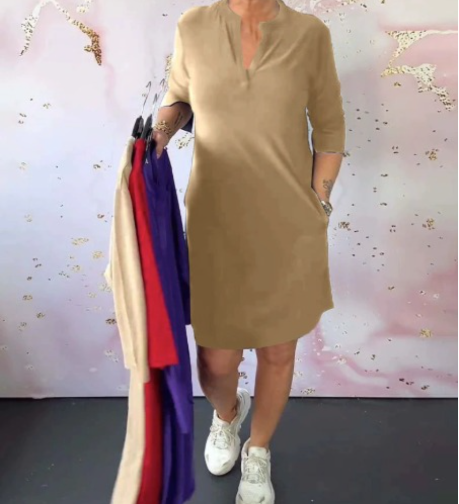 Aurora Elegantní šaty, barva béžová