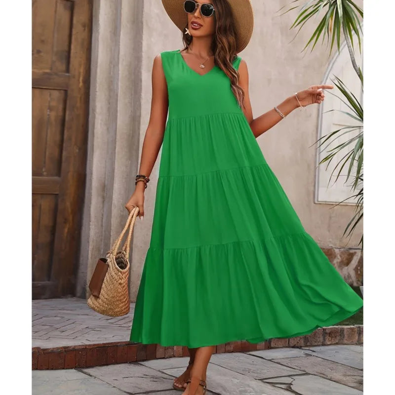 Amalfi Maxi šaty, barva zelená