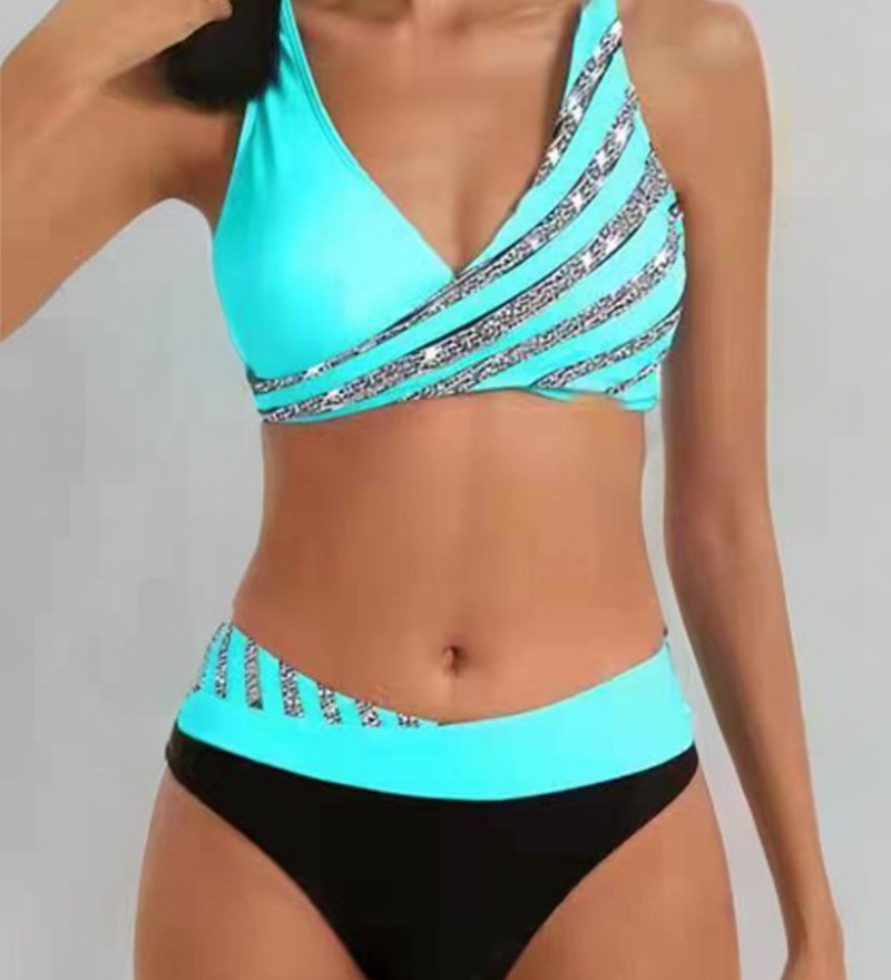 Luna Vzorované bikiny, barva modrá