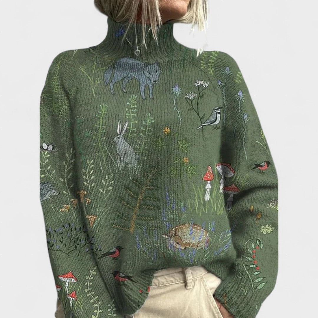 Bianca Elegantní pletený svetr, barva zelená