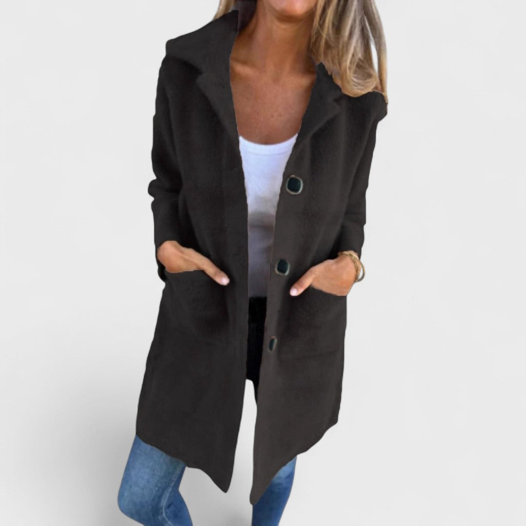 Clara Elegantní dámský kabát, barva černá