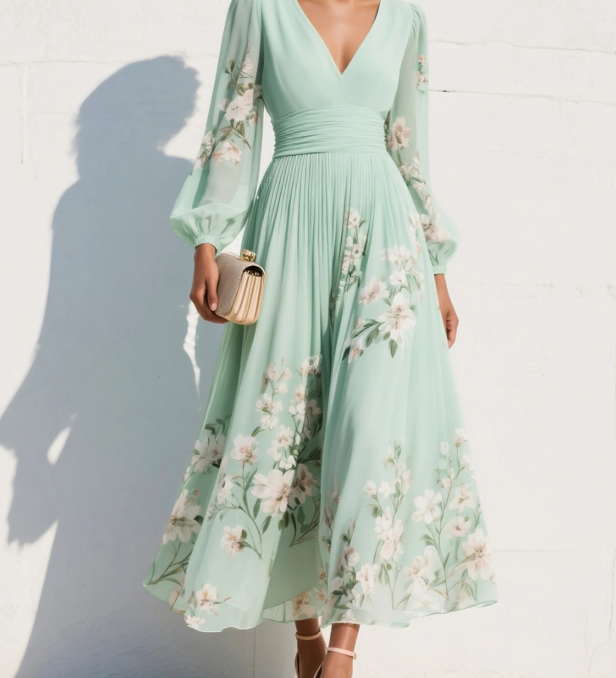 Isabella Elegantní midi šaty, barva zelená